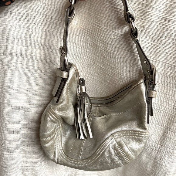 Coach Handbags - Silver Coach Purse